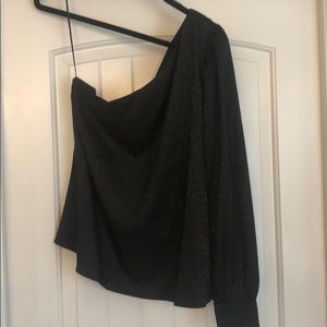 Black one shoulder top